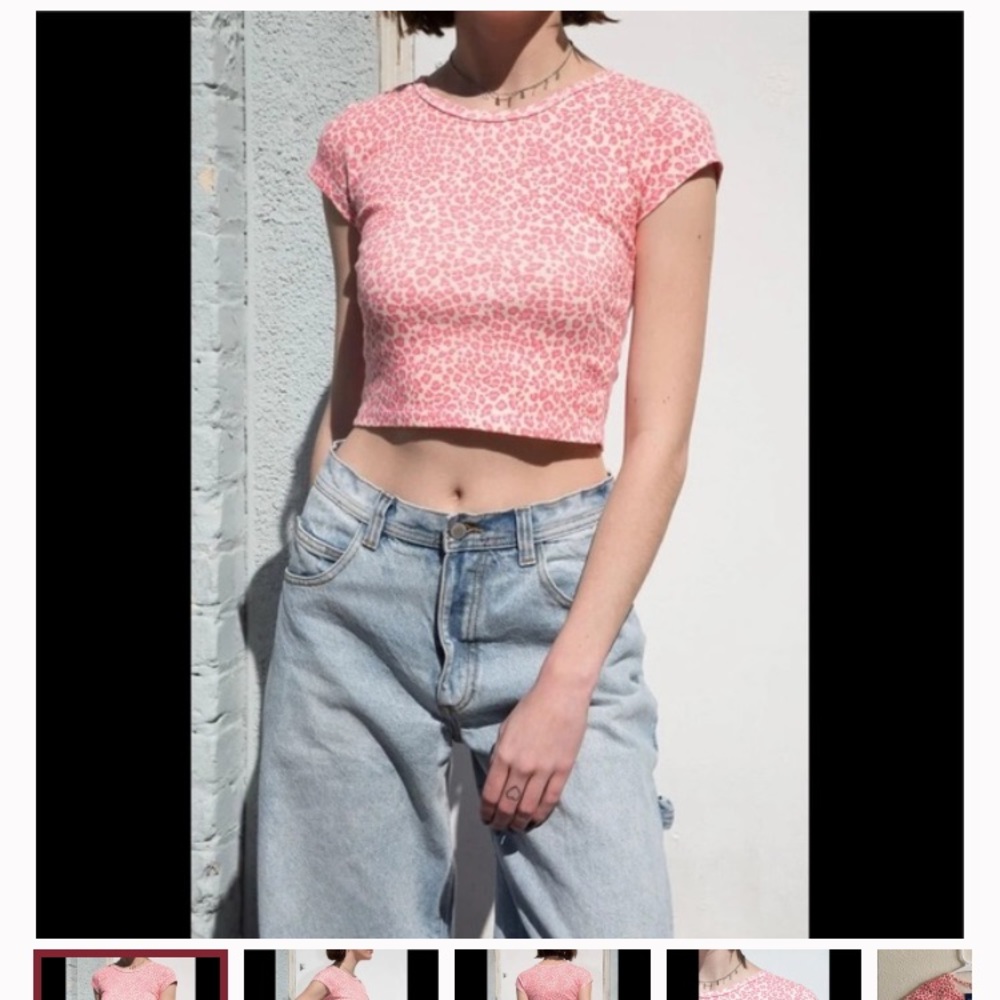 Brandy Melville Pink Cheetah Tee